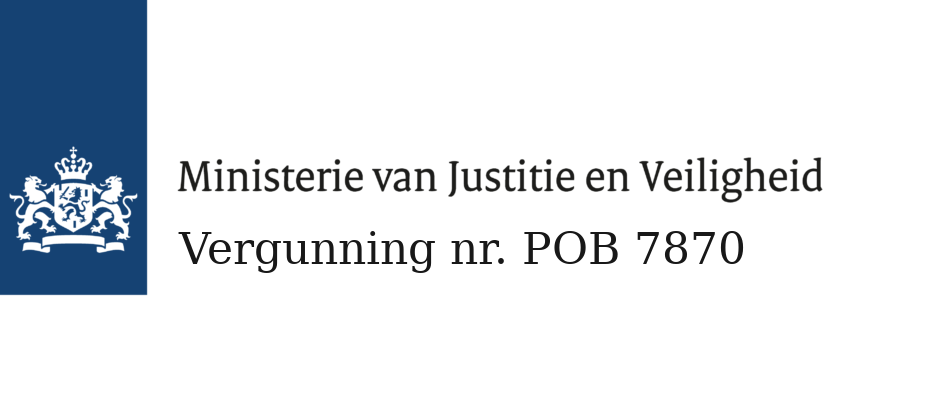 Ministerie van Justitie en Veiligheid logo; POB 7870